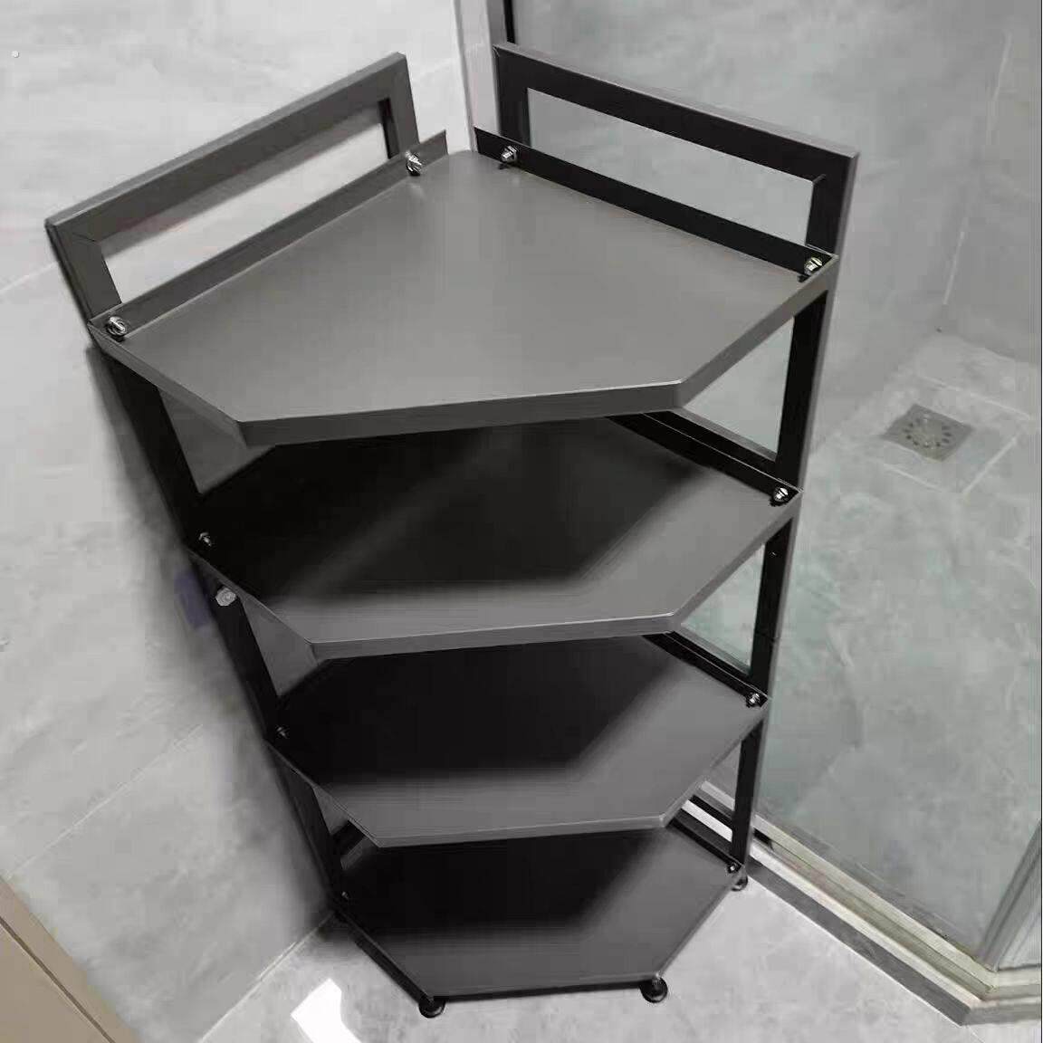 扇形扇形化妆室置物架子落地浴室用品多层三角收纳层架洗漱台厕所