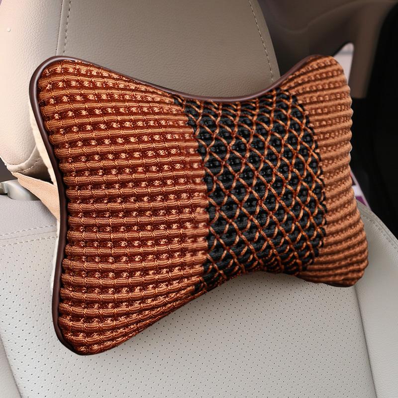 汽车枕头冰丝颈枕一对装车用头枕护颈枕靠枕透气枕头内饰汽车用品