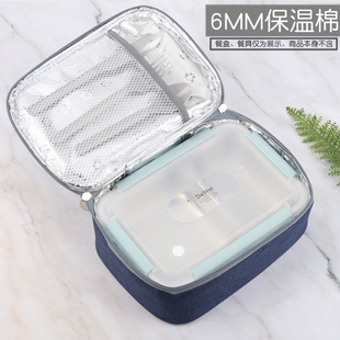 分隔型饭盒袋大号学生午餐袋手提便当包K小号韩式餐袋保温袋方形