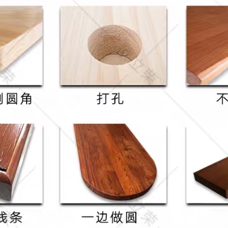 纯实木吧台板台面餐桌面t大木板工作台飘窗板写字台板松木隔板定