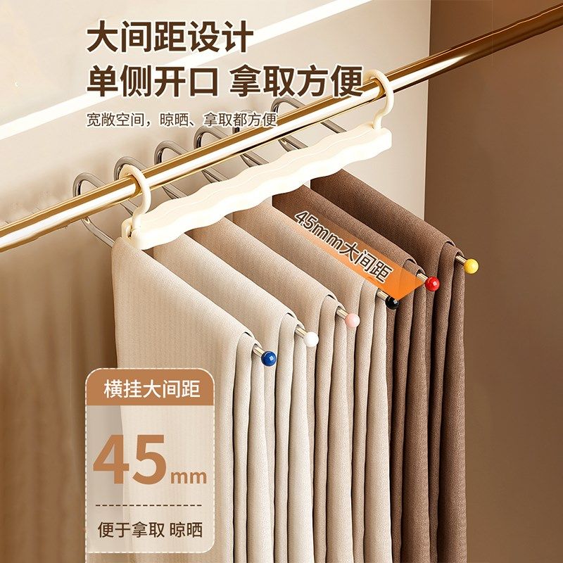 折叠裤架裤夹多j功能家用挂衣衣架专用裤挂架衣柜内置裤子收纳神