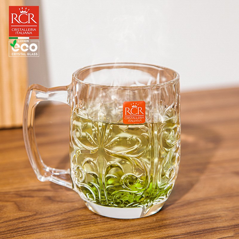 优选大利进口eRCR水晶玻璃大容量耐热泡茶杯马克杯啤酒杯果汁饮..