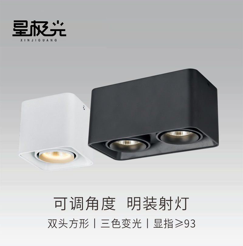 gu10灯头明装筒灯斗胆灯射灯客厅卧室酒店简约设计无主双头可调节