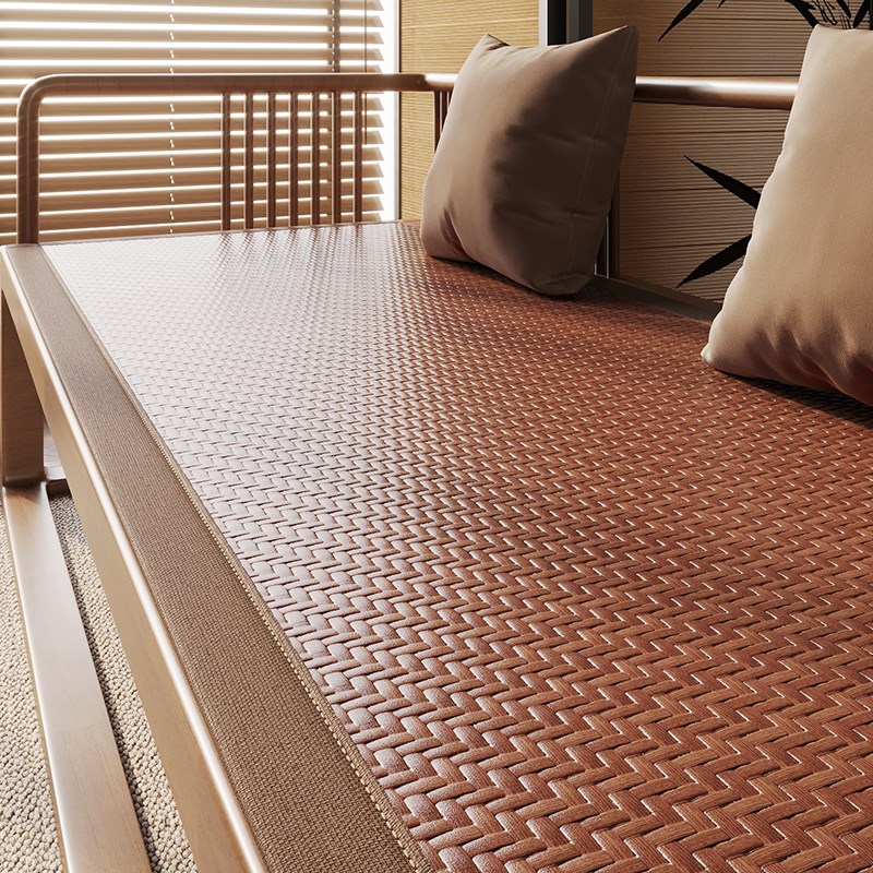 中古风实木沙发垫夏季凉席椅垫藤编红木沙发坐垫防滑凉感藤席垫子