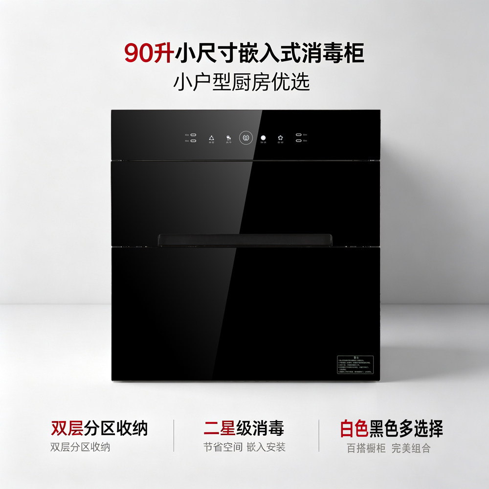 YUEYINGHUA日本撄花消毒柜嵌入式家用60*60高温烘干紫外线小尺寸