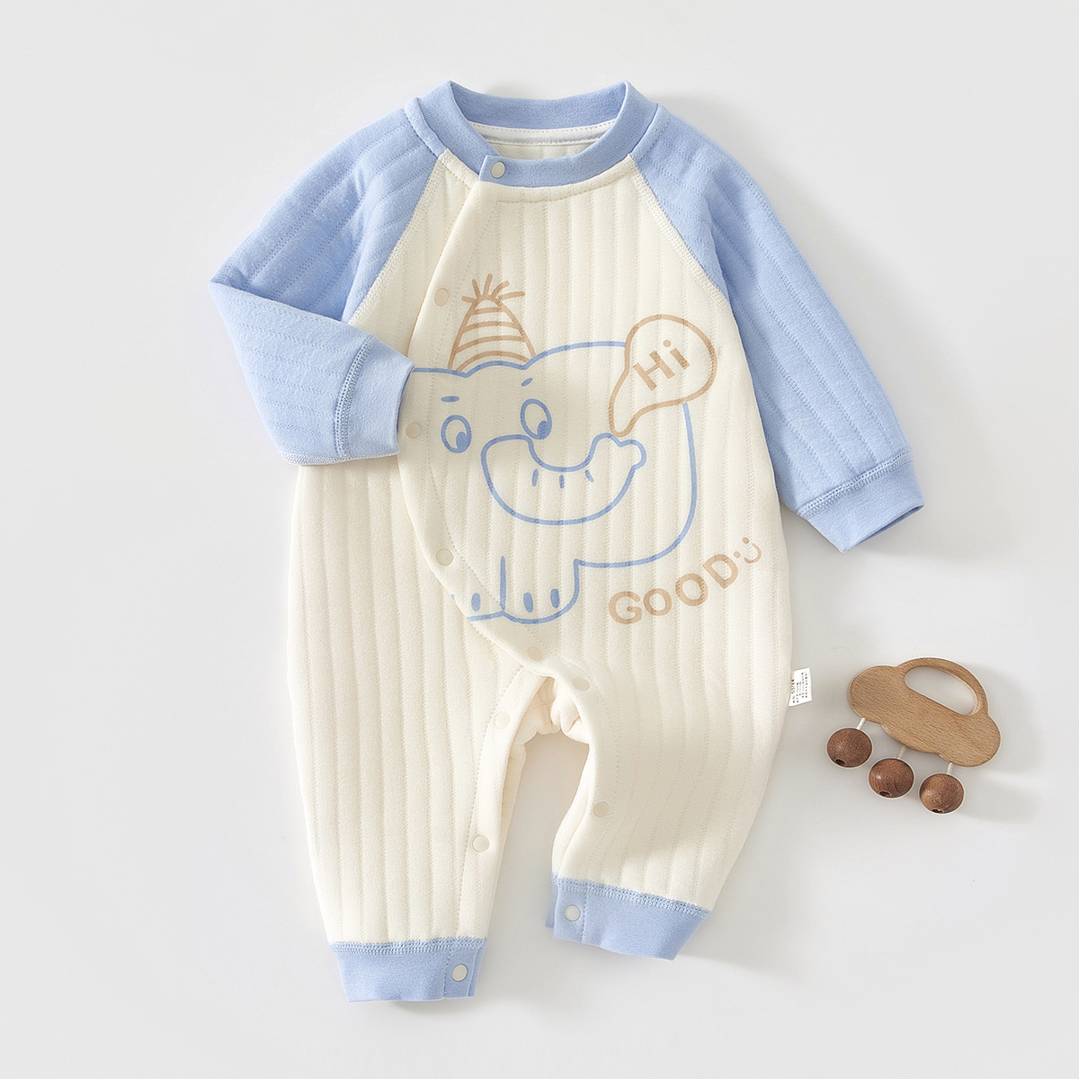 婴儿连体衣秋冬加厚保暖超萌哈衣爬服冬季纯棉新生宝宝外穿棉衣服