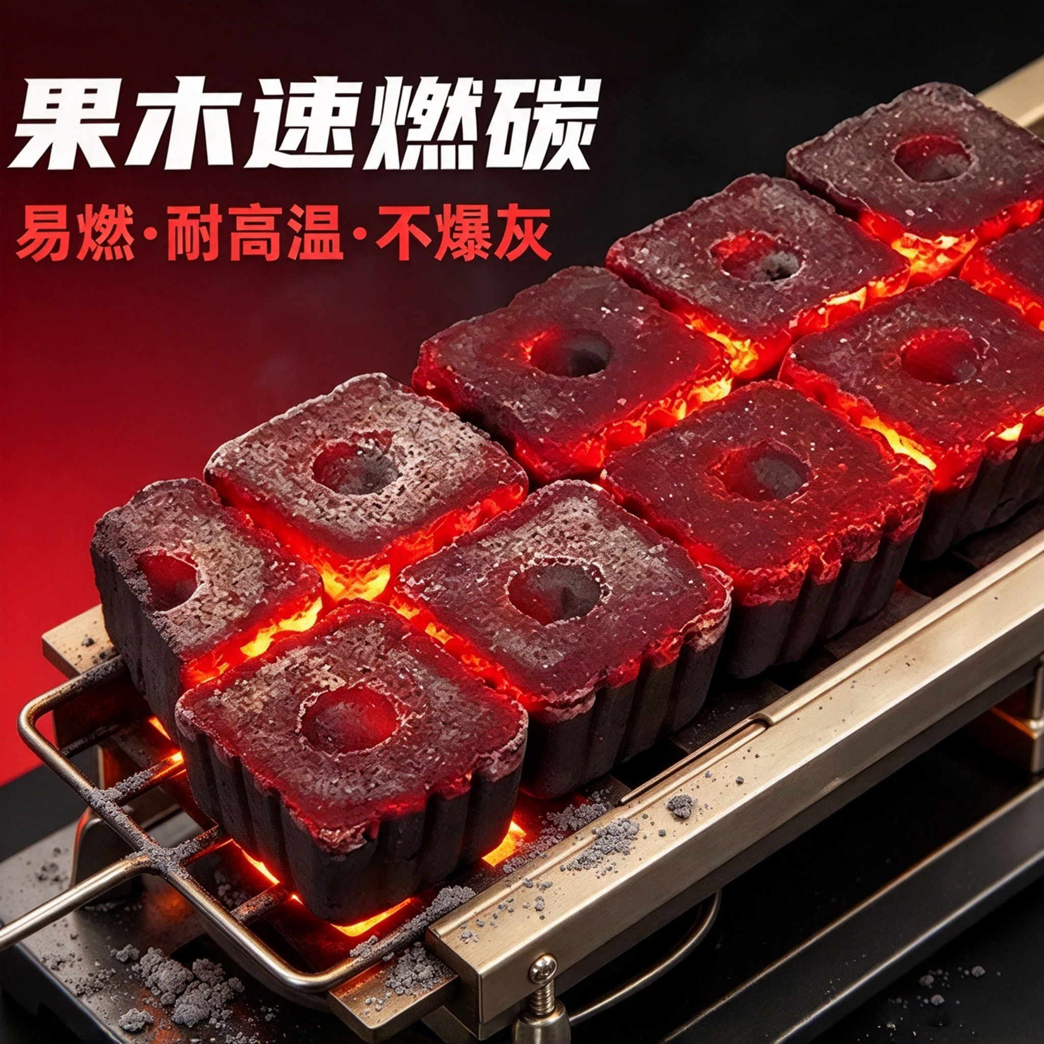果木炭户外速燃炭家用耐用超长燃烧烧烤碳无烟炭室内炭专用烧烤炭