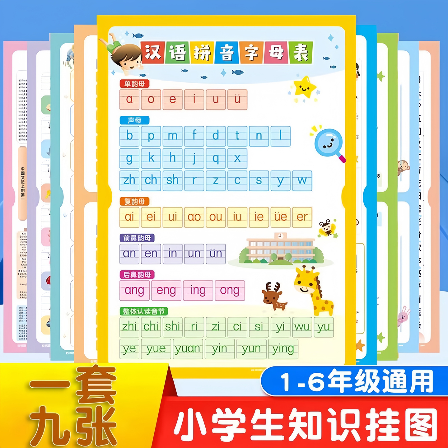 【全套9张】高清儿童学习挂图