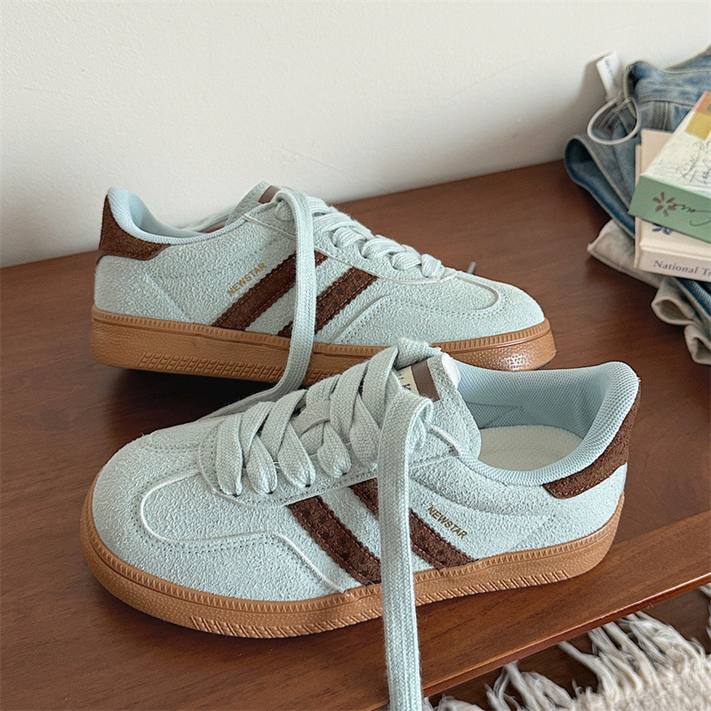 品牌韩系厚底板鞋女款2026年春季新款复古德训鞋百搭时尚鞋子