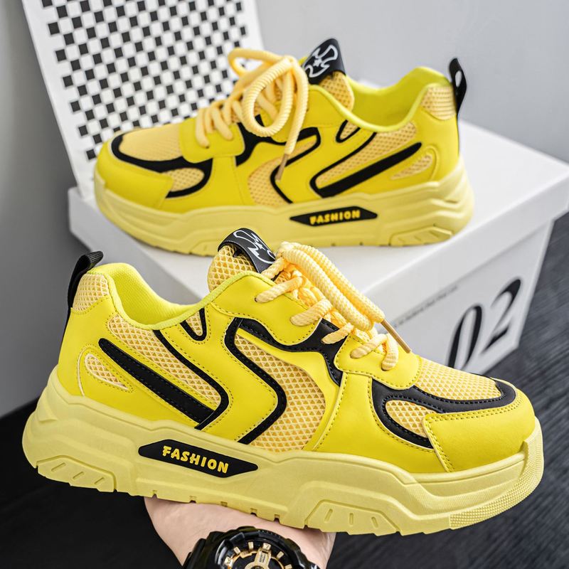 男鞋2025新款冬季潮牌百搭网面休闲板鞋学生小众原创增高运动潮鞋