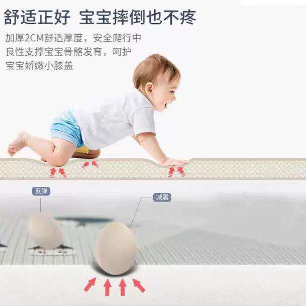 宝宝爬行垫婴儿童爬爬垫加厚整张拼接家用客厅可折叠垫子地垫