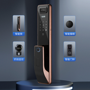 锁人脸识别智能门锁十大 全自动指纹锁防盗门入户家用电B子密码