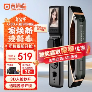 锁防盗入户门家用可视猫眼电子智能门锁V人脸识别锂电 指纹锁密码