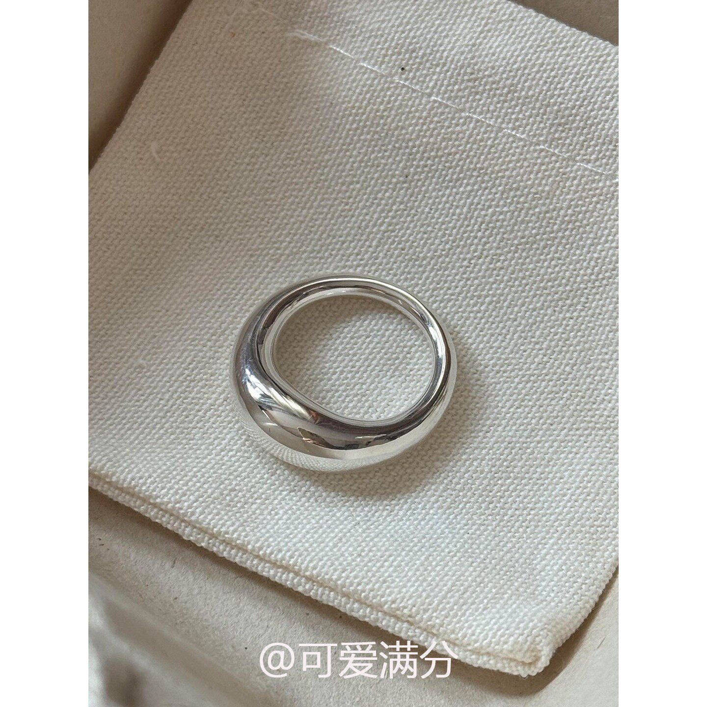 s925纯银泥鳅背光面素圈戒指女简约百搭叠戴指环小众高级感食指戒