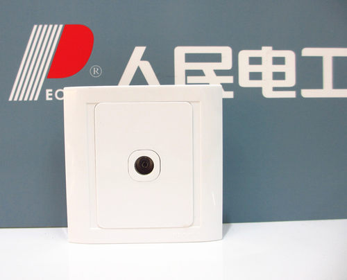 人民电工墙壁开关R86C-TV电视插座 开关插座雅白系列 正品
