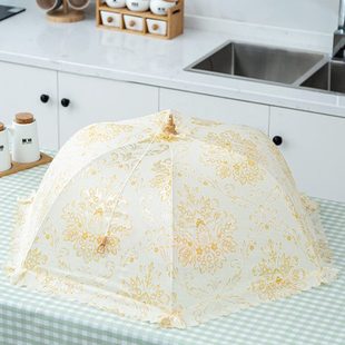 家用剩菜罩盖菜罩可折叠饭桌罩遮菜罩子圆方形餐桌罩食物罩饭菜罩