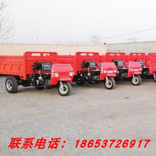 柴油翻斗自卸农用三蹦子工地拉灰拉砖柴油车自卸翻斗三轮车可定制