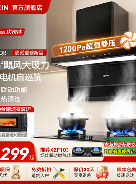 欧派(OPPEIN)抽油烟机28m³大吸力家用顶侧双吸油烟机烟灶套装210