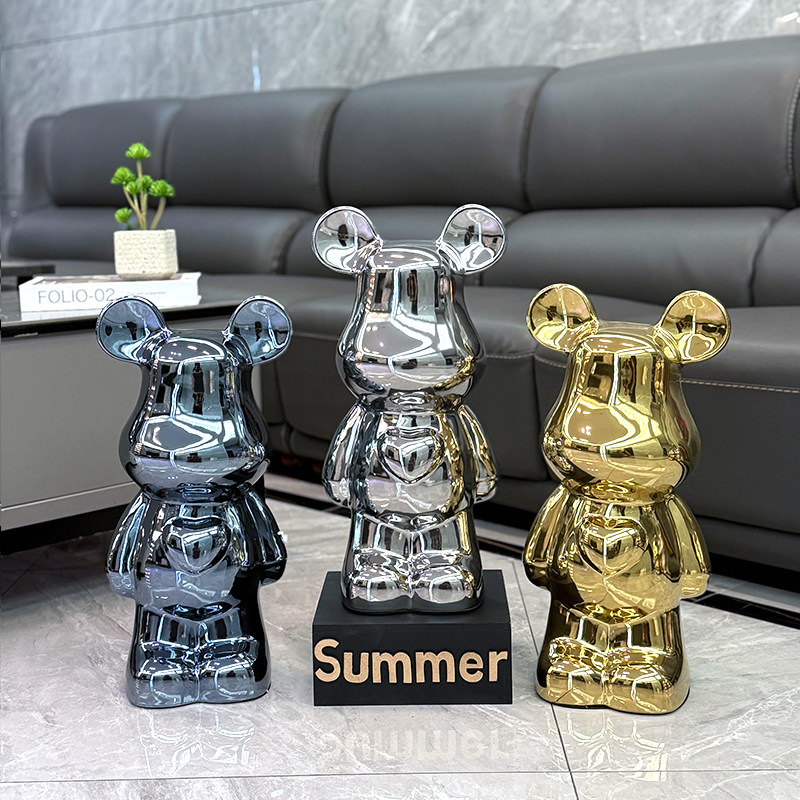 大型网红暴力熊摆件客厅电视柜旁落地家居装饰品高端大气上档次