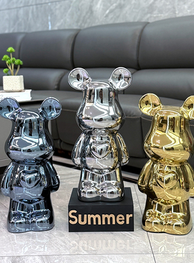 大型网红暴力熊摆件客厅电视柜旁落地家居装饰品高端大气上档次