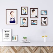 玄关小墙面儿童房照片墙相片实木组合相框架洗挂墙照片 diy打印