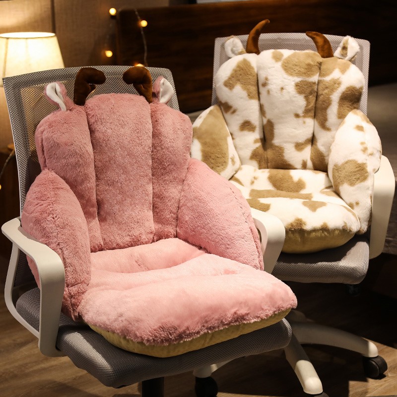 卡通学生坐垫办公室久坐椅垫靠垫护腰靠背一体椅子垫座椅垫子冬季