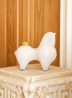 ladylike 财马驾到新中式招财桌面摆件客厅 样板间家居软装饰品