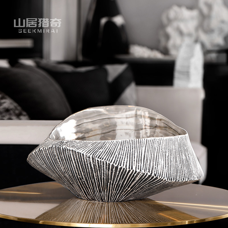 设计师陶瓷花盆花器创意艺术插花花器中式客厅样板房家居装饰摆件