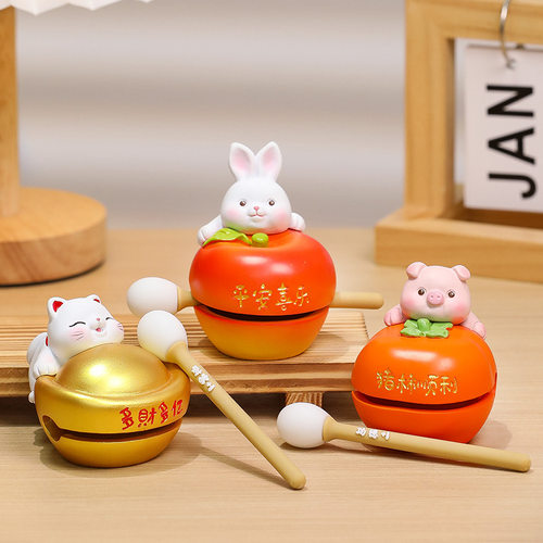 小木鱼可爱手工摆件办公桌手办办公室高级感树脂工艺品桌面装饰新