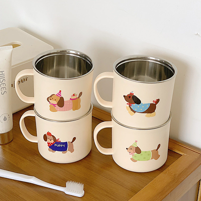 卡通儿童水杯家用防摔漱口杯高颜值情侣不锈钢饮水杯子宝宝牛奶杯,家庭/个人清洁工具,洗漱杯,淘宝优惠券,粉丝福利购,淘宝优惠卷