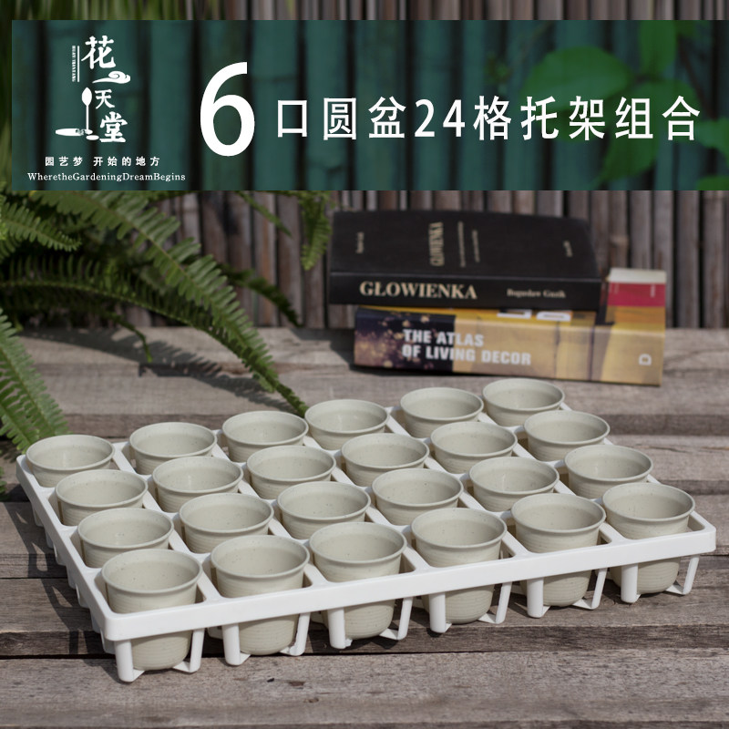 加厚迷你多肉圆花盆格托架浸盘罩蝴蝶兰石斛播种育苗种植闷养