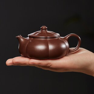 宜兴紫砂壶正宗纯全手工泡茶壶筋纹寒江孤影紫泥功夫茶具家用单壶