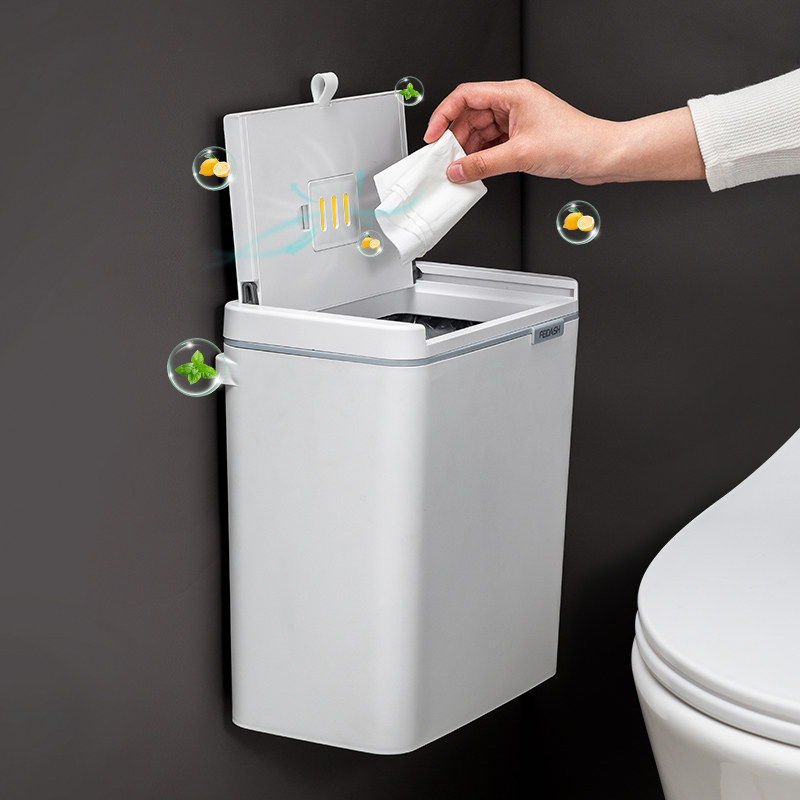 卫生间垃圾桶壁挂式家用厨房夹缝翻盖厕纸免打孔窄小厕所纸篓,家庭/个人清洁工具,垃圾桶,淘宝优惠券,粉丝福利购,淘宝优惠卷