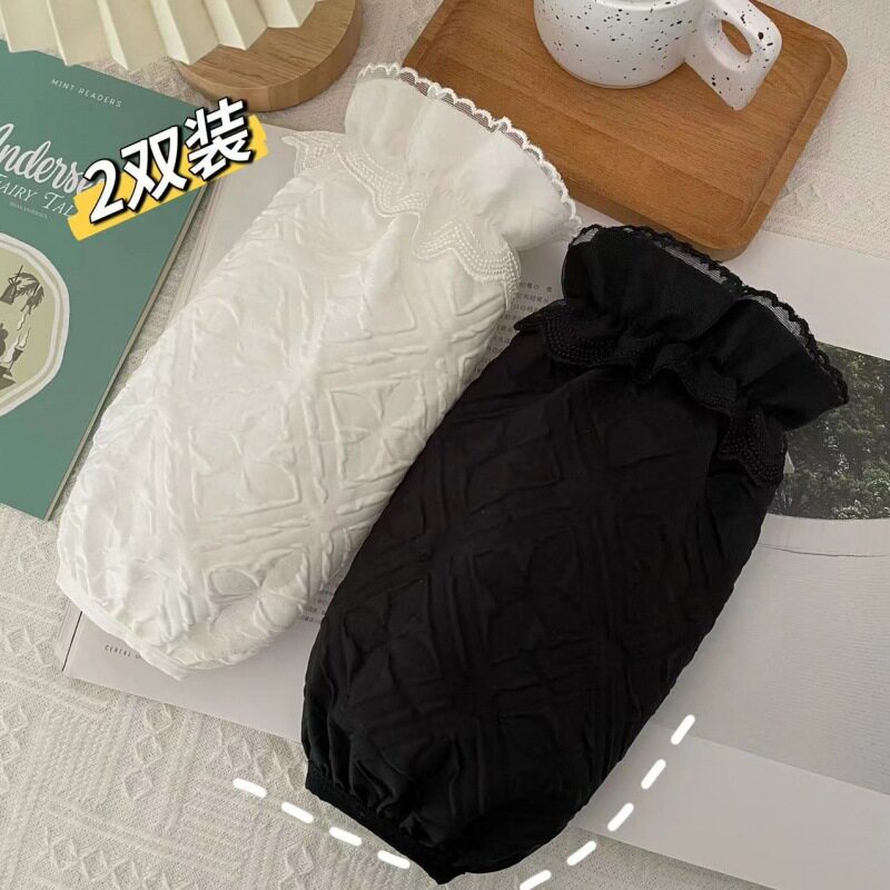 袖套羽绒服防脏女秋冬季2023新款工作上班办公长版白色手秀护袖天