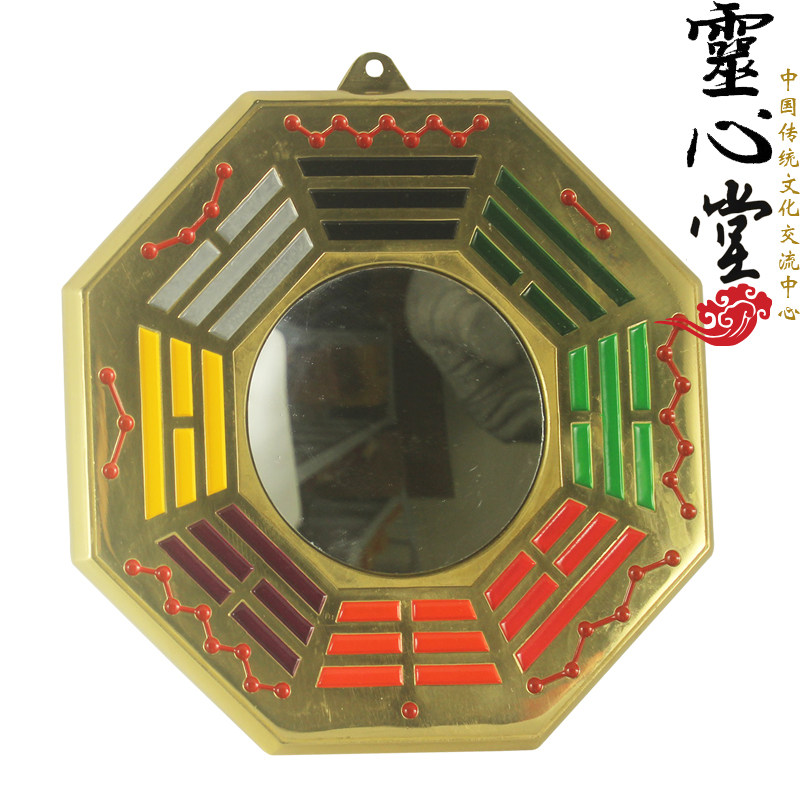 凹凸镜 八边镜 玻璃镜  门厅 挂件 彩绘 镜 八卦镜