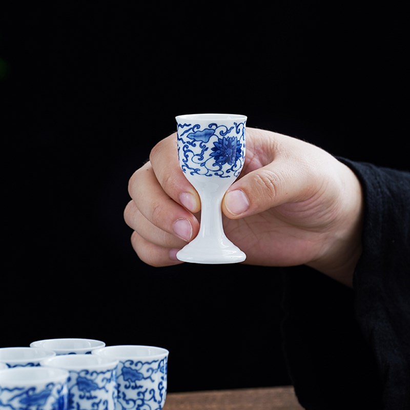 陶瓷酒壶古风家用白酒杯r套装复古中式仿古分酒器青花老式白酒酒