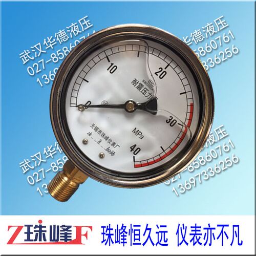 无锡珠峰抗振压力表YN100I-25MPA 40 60 6 10 16 1.6 2.5