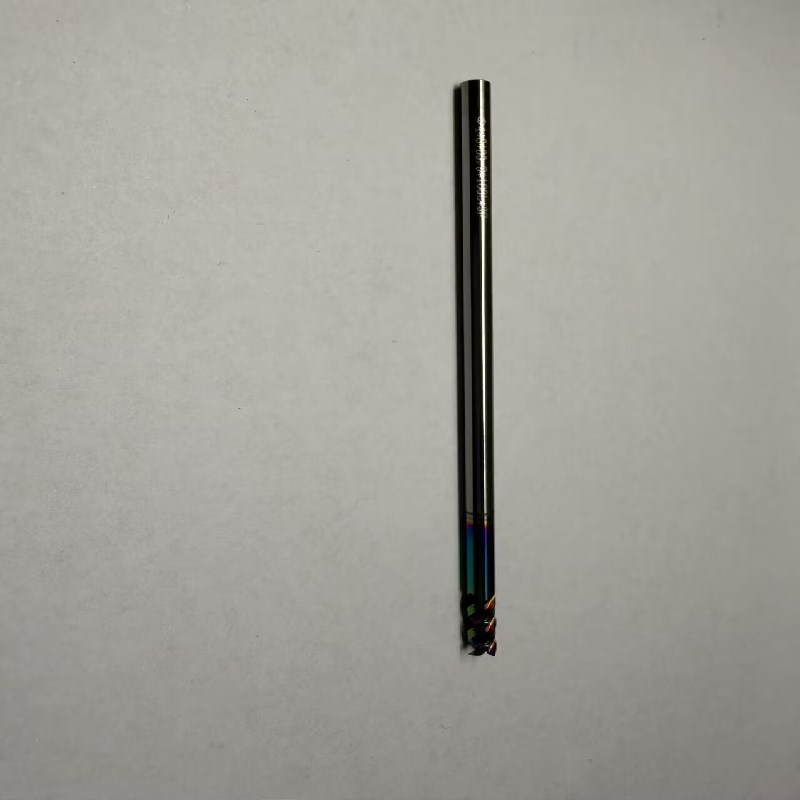 钨钢七彩小柄深孔铣刀铝用深腔3F刃短刃细柄加长暴力开粗加工