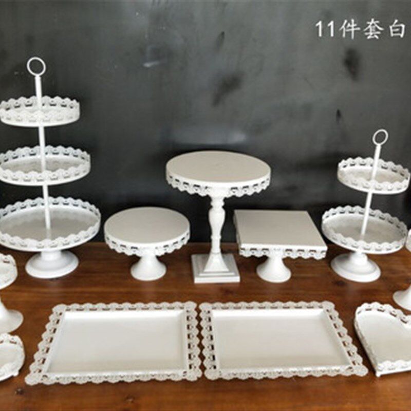 欧式铁艺水果蛋糕盘子婚庆甜品摆台宴会茶歇点心冷餐托盘展示架