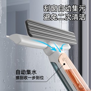 擦玻璃清b洗家用长柄高层外窗户搽清洁刷刮水器加长杆双面擦