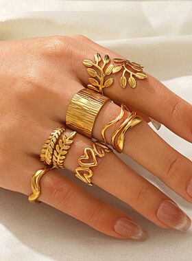 欧美流行不锈钢爱心开口戒指女个性嘻哈线条交叉心形钛钢戒指批发