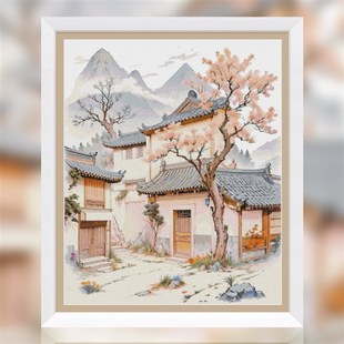 法国C十字绣  仙境般的中式别院 全针C简单新手国风