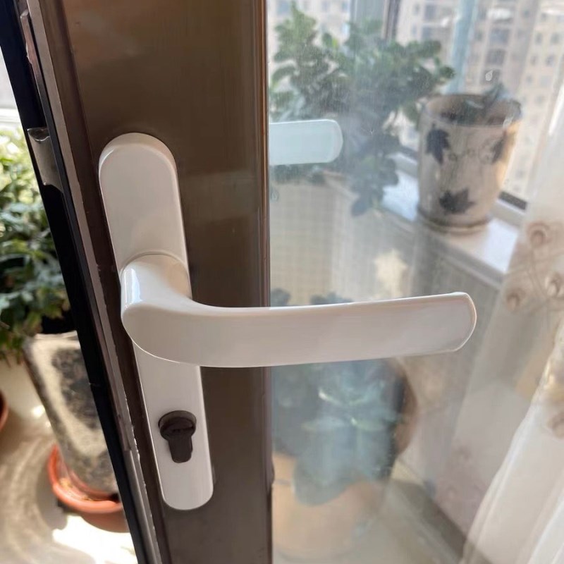 门窗执手锁拉手通用入户平开门铝合金金色式钢立兴门