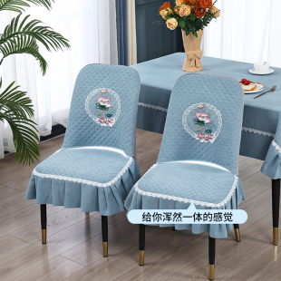 通用防猫w抓轻奢皮椅子保护套一体凳子套椅套 椅子套罩弧形四季