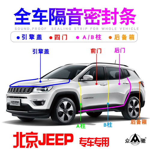 北京J指南者大切诺基自由人牧马人车门隔音密封条尘改装