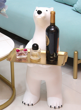 北极熊玄关收纳落地沙发大型迎宾家居客厅装饰品乔迁新居