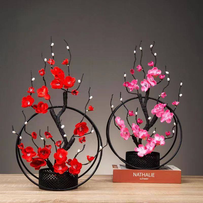 中式房间客厅桌面装饰品电视柜酒柜玄关摆设创意仿真梅花铁艺,家居饰品,装饰摆件,淘宝优惠券,粉丝福利购,淘宝优惠卷