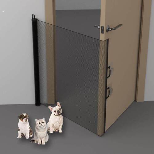 盒装防猫跑出围栏免打孔伸缩宠物门栏楼梯门隔断小型狗栅栏猫挡板