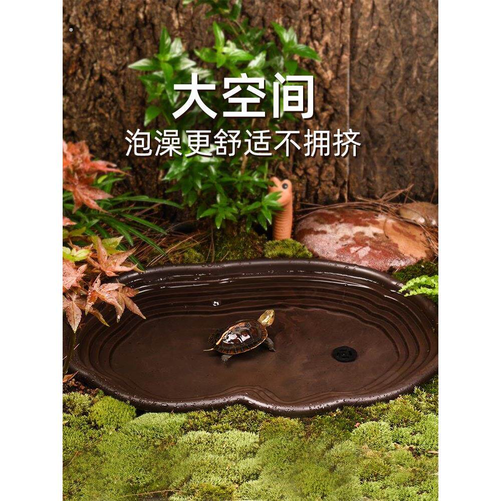 乌龟泡澡盆全阶梯乌龟泡澡盆洗澡盆养殖箱造景盆陆龟半水龟