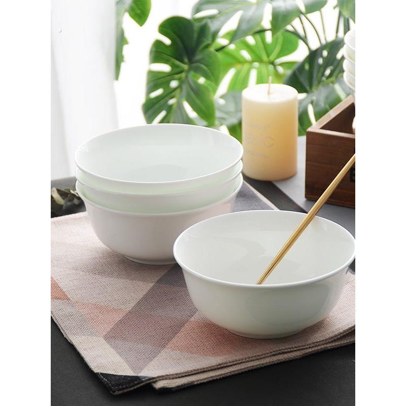 饭碗4个装 骨瓷碗家用小碗4.5英寸陶瓷碗中式厨房碗米饭碗白瓷碗